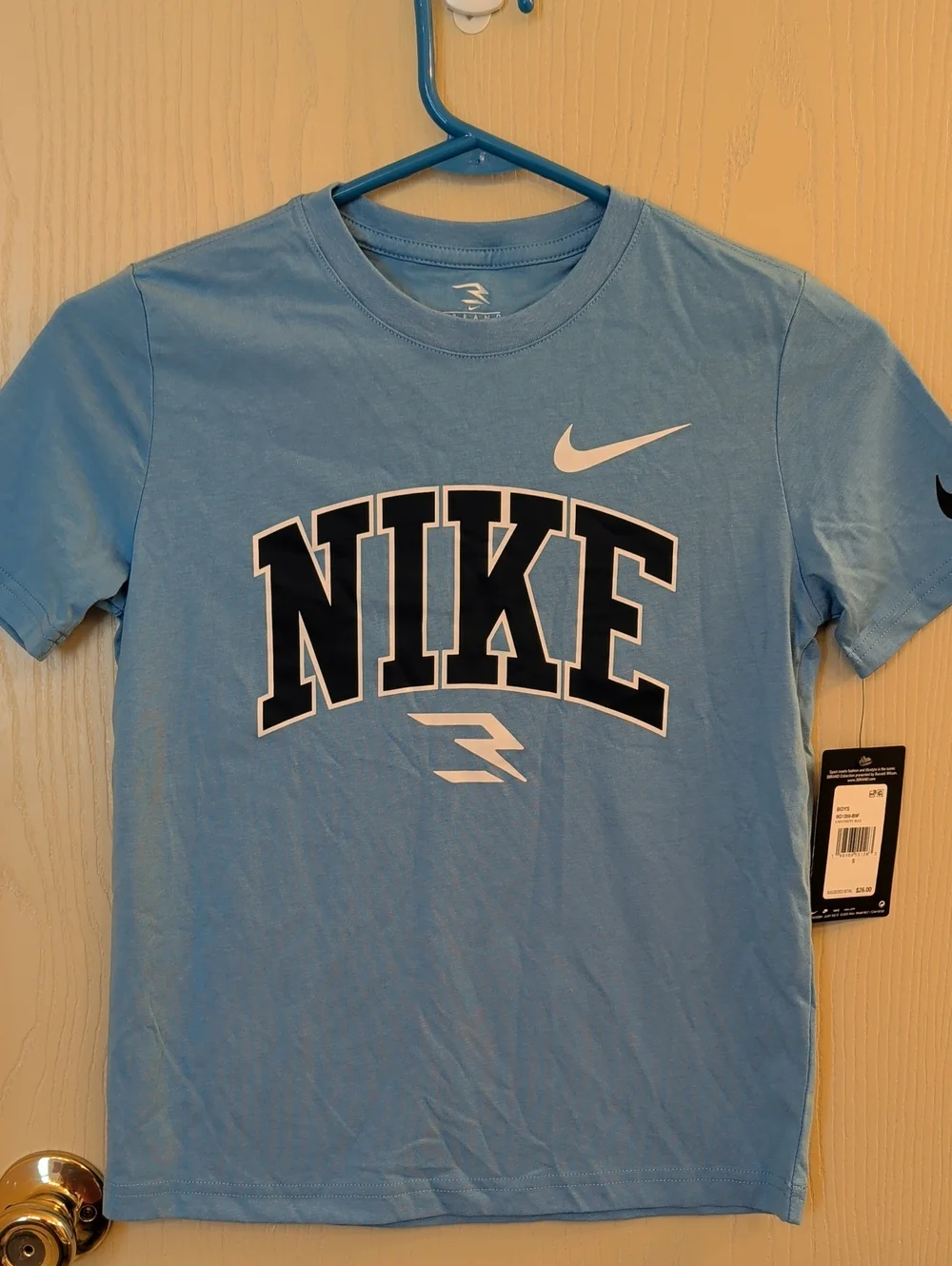 Boys Nike University Blue Graphic Logo Size S (8–10) | Short Sleeve